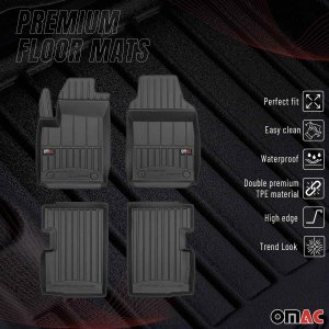 FIAT 500C Floor Mat - Omac - Premium TPE - Black - '09-'19